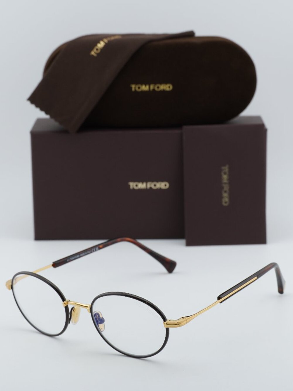 Tom Ford FT5973-B 050 Oval Eyeglasses - Dark Brown 49mm